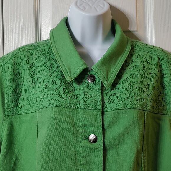 Liz Claiborne New York  light green denim jacket Sz 22W - Picture 4 of 7